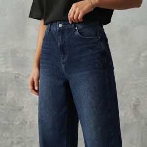 Shaded Wide-Leg Baggy Jeans